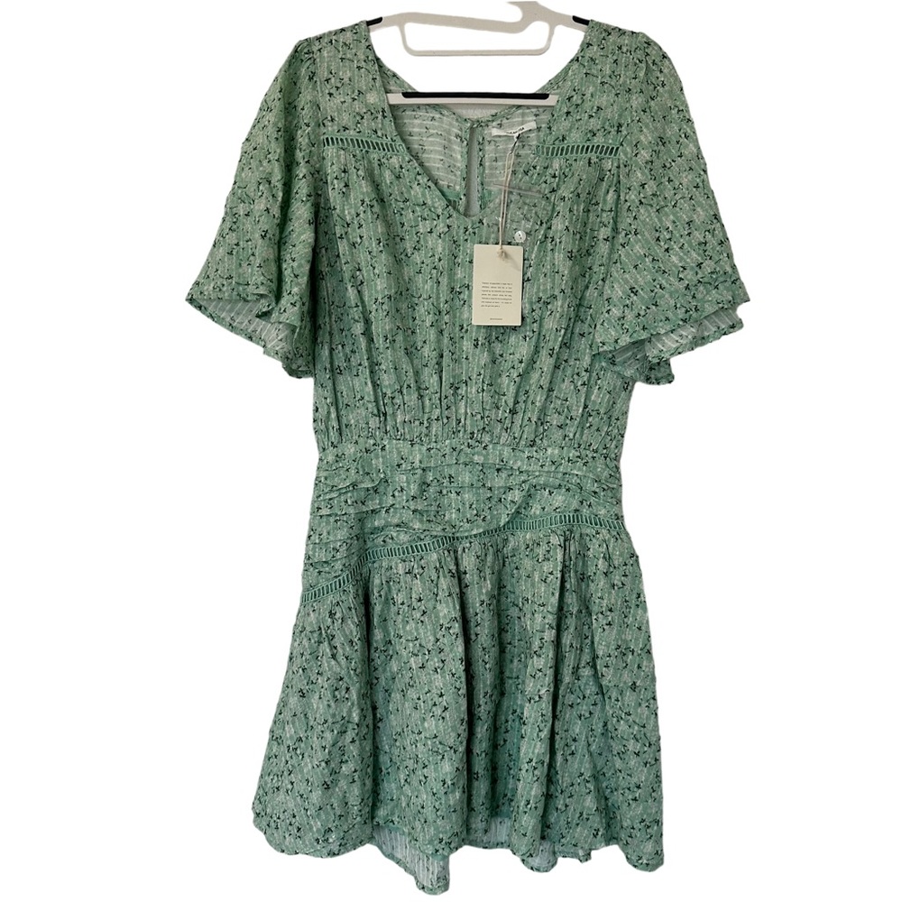 Tularosa Hayes Mini Dress in Mint Ditsy Floral Mini Dress Size S